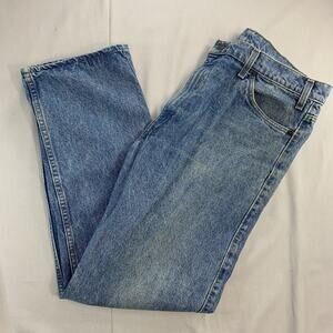 Vintage Levi's Two Horse Brand Blue Jeans Men's Size 38x32 Leather Tab USA Made